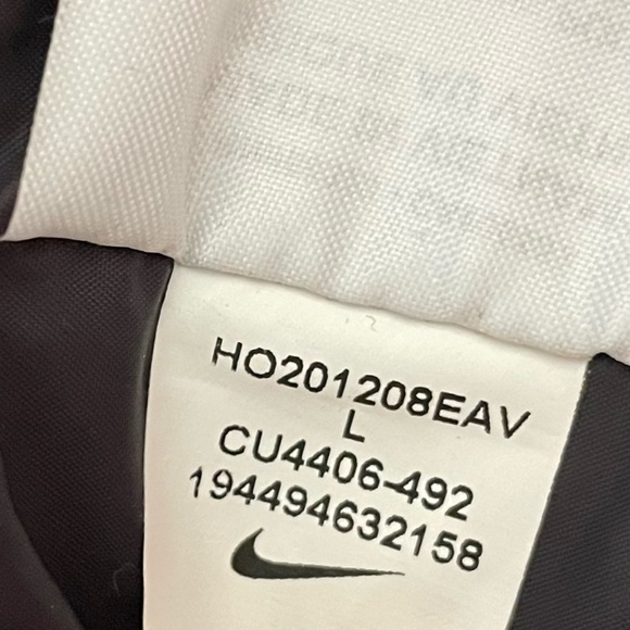 Nike Men's Blue Hooded Duck Down Puffer Jacket Winter Coat Large Zipped Pockets - Picture 7 of 9